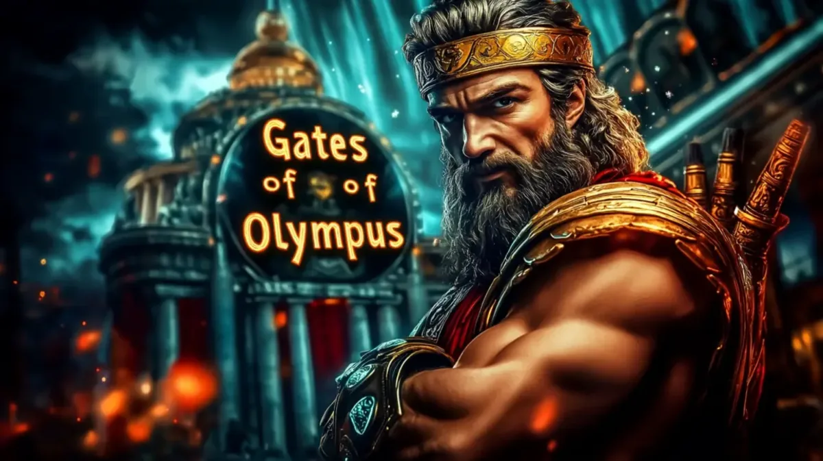 Uma mulher de cabelos escuros e olhos claros em um vestido laranja, posando em frente a um fundo vibrante de várias máquinas caça-níqueis iluminadas em um cassino